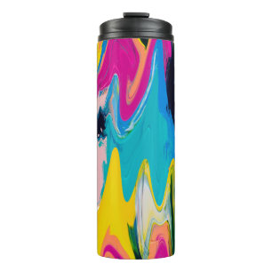 Bouteilles Isothermes Motif abstrait incolore, mur aquarelle