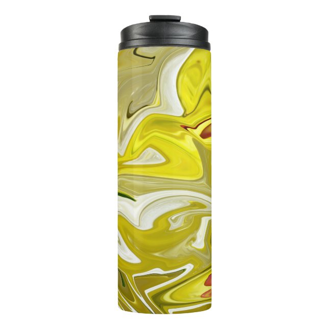 Bouteilles Isothermes Motif abstrait jaune (Devant)