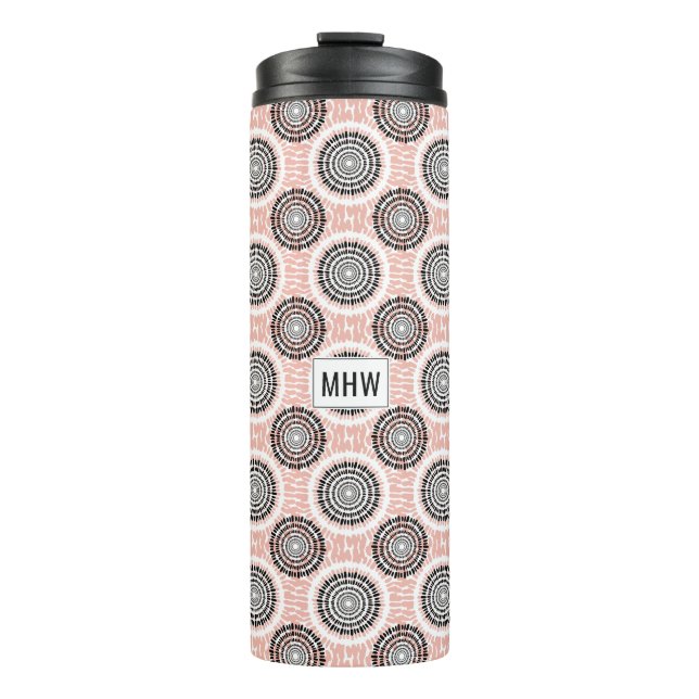 Bouteilles Isothermes Motif Abstrait monogramme personnalisé tumbler (Devant)