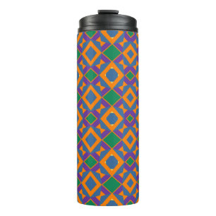 Bouteilles Isothermes Motif Abstrait orange bleu pourpre avec diamants