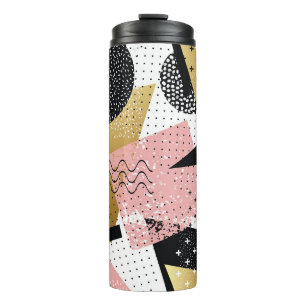 Bouteilles Isothermes Motif Abstrait transparent avec feuille d'or rose 