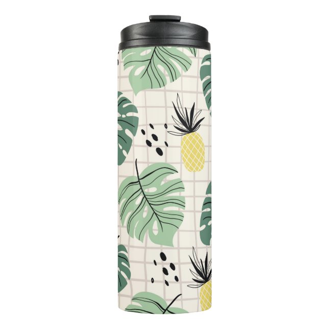 Bouteilles Isothermes motif Abstrait tropical sans couture avec feuille  (Devant)