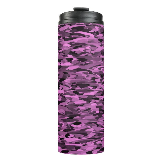 Bouteilles Isothermes Motif Abstrait Violet Noir (Devant)