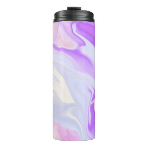 Bouteilles Isothermes Motif aquarelle abstrait bleu violet blanc