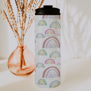 Bouteilles Isothermes Motif arc-en-ciel joyeux   Gobelet monogramme