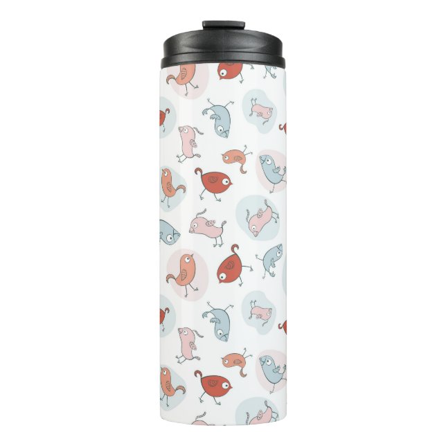 Bouteilles Isothermes motif avec des oiseaux de bande dessinée (Devant)