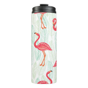 Bouteilles Isothermes Motif avec des ornements flamands roses sur un fon