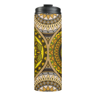 Bouteilles Isothermes Motif avec mandalas. Éléments décoratifs vintages