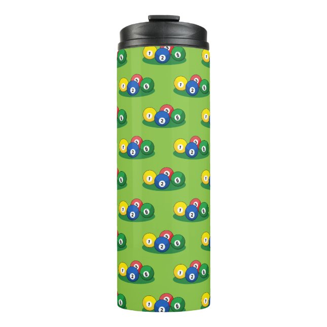 Bouteilles Isothermes Motif Billard Pool Snooker Balls (Devant)