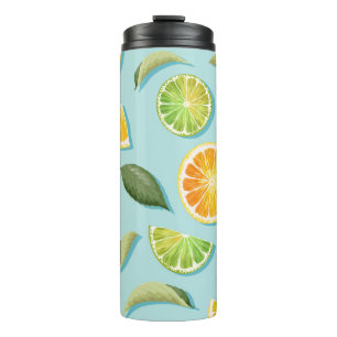 Bouteilles Isothermes Motif bleu citron vintage