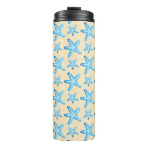 Bouteilles Isothermes Motif bleu d'étoiles de mer d'aquarelle