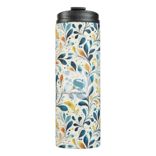 Bouteilles Isothermes Motif bleu et or Paisley Leaf (2)