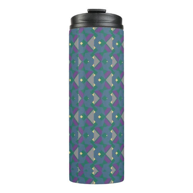 Bouteilles Isothermes Motif bleu et violet Abstrait avec Chevrons (Devant)
