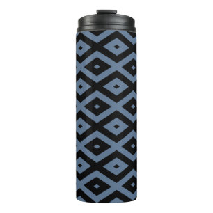 Bouteilles Isothermes Motif bleu gris et noir diamant