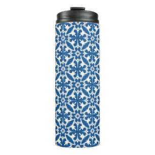 Bouteilles Isothermes Motif Boho en Bleu – Élégant & Audacieux