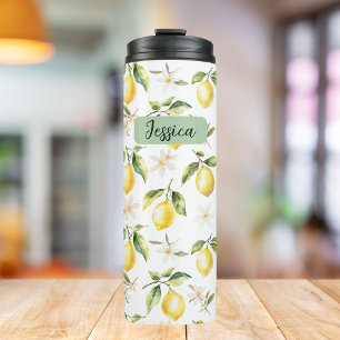 Bouteilles Isothermes Motif botanique de fruit de citron Citrus Monogram