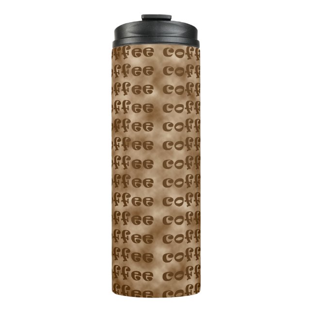Bouteilles Isothermes motif Brown de texte de café (Devant)