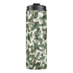 Bouteilles Isothermes Motif Camo vert dans les tons terre avec brun