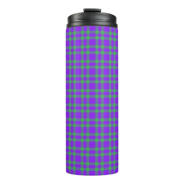 Bouteilles Isothermes Motif carreaux vert et violet (Devant)