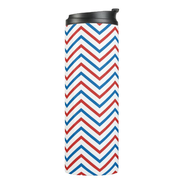 Bouteilles Isothermes Motif Chevron Bleu Blanc Rouge (Tourné sur la gauche)