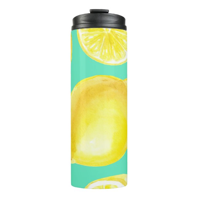 Bouteilles Isothermes Motif citrons aquarelle (Devant)
