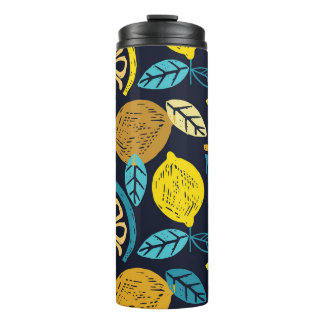 Bouteilles Isothermes Motif Citrus Lemon Doodle Arrière - plan