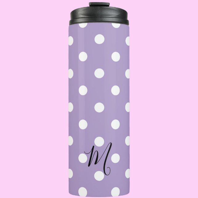Bouteilles Isothermes Motif Classique Monogramme à Points noirs Violets (Créateur téléchargé)