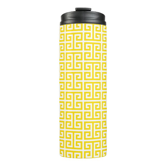 Bouteilles Isothermes Motif clé grec jaune doré (Devant)
