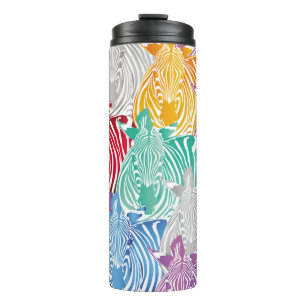 Bouteilles Isothermes Motif coloré zèbre sans soudure. Textu animal sauv