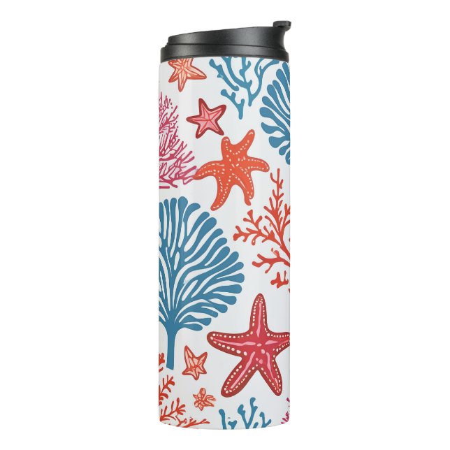 Bouteilles Isothermes Motif corail et étoile de mer (Tourné sur la gauche)