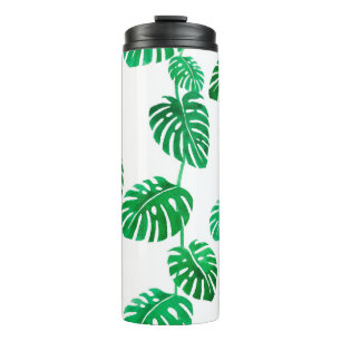 Bouteilles Isothermes Motif couleur d'eau transparente avec feuilles tro