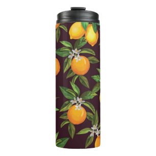 Bouteilles Isothermes Motif d'agrumes, Oranges Vintages de citrons.