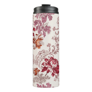 Bouteilles Isothermes motif damassé avec fleurs et tapisserie vintage
