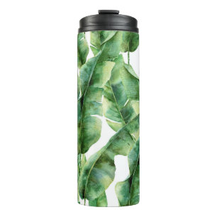 Bouteilles Isothermes Motif d'aquarelle avec feuilles de bananier. Main