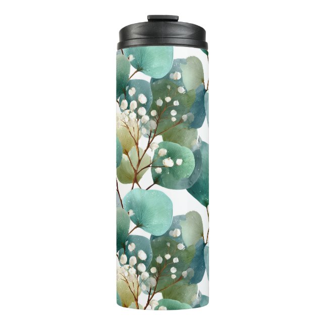 Bouteilles Isothermes Motif d'aquarelle botanique : Fond sans couture  (Devant)