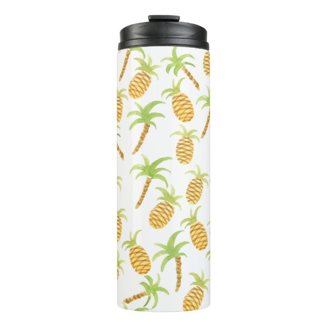 Bouteilles Isothermes Motif d'aquarelle transparente avec ananas et pa (Devant)
