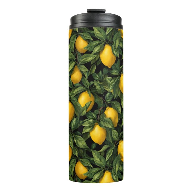 Bouteilles Isothermes Motif d'arbre d'agrumes citron vibrant (Devant)