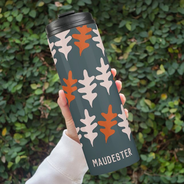 Bouteilles Isothermes Motif d'art Abstrait bleu gris orange personnalisé (Créateur téléchargé)