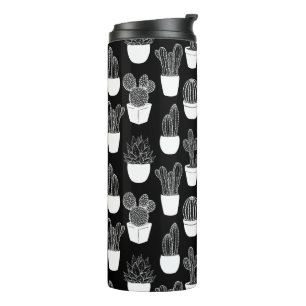 Bouteilles Isothermes Motif d'art de la ligne blanche Cactus