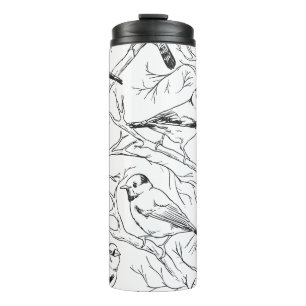 Bouteilles Isothermes Motif d'art linéaire minimaliste d'oiseaux nord-am
