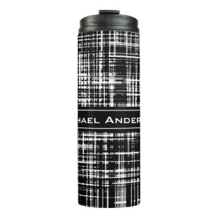 Bouteilles Isothermes Motif de bande Abstrait noir et blanc personnalis