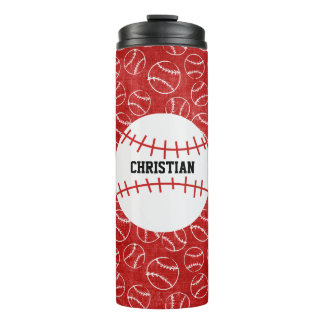 Bouteilles Isothermes Motif de baseball rouge personnalisé avec baseball