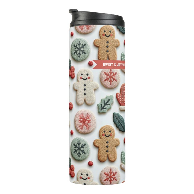 Bouteilles Isothermes Motif de biscuit de Noël mignon (Tourné sur la droite)