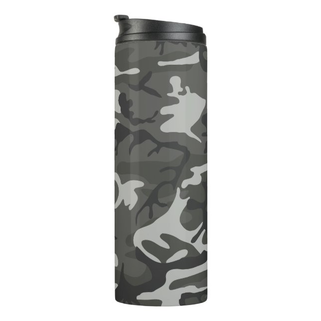Bouteilles Isothermes Motif de Camouflage gris, Motif militaire, Armée (Tourné sur la droite)