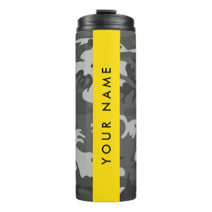 Bouteilles Isothermes Motif de camouflage gris, Votre nom, Personnaliser