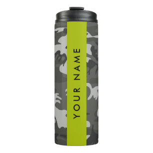 Bouteilles Isothermes Motif de camouflage gris, Votre nom, Personnaliser