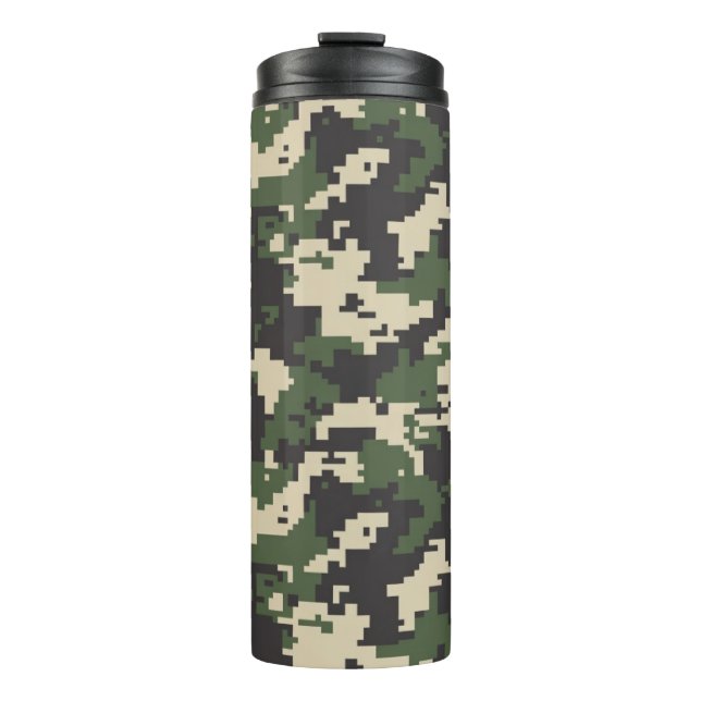 Bouteilles Isothermes Motif de camouflage numérique vert (Devant)