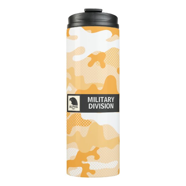 Bouteilles Isothermes Motif de camouflage orange abstrait (Devant)