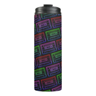 Bouteilles Isothermes Motif de cassette rétro néon rouge et vert