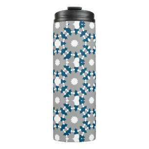 Bouteilles Isothermes Motif de cercles connectés gris bleu océan blanc